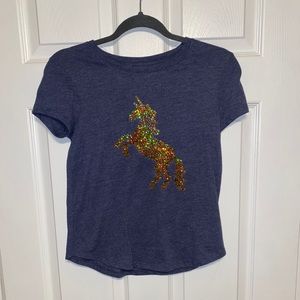Large Old Navy Reversible Glitter Unicorn T-Shirt